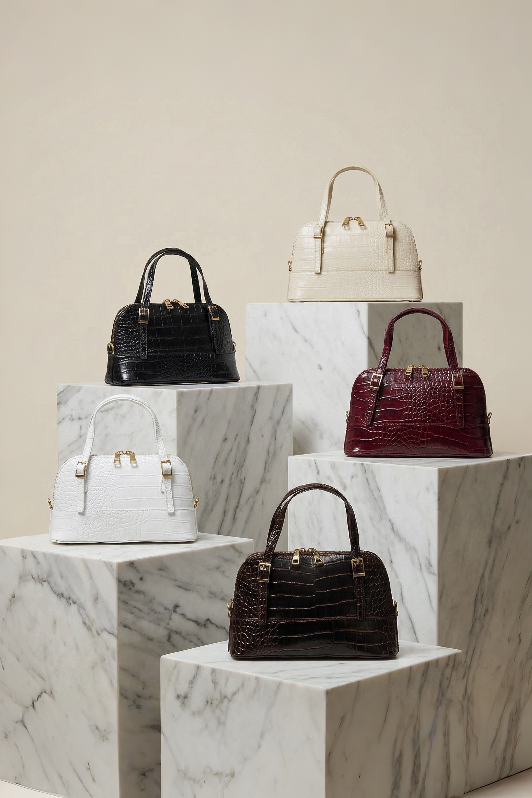 Timsah Deri El ve Çapraz Çanta