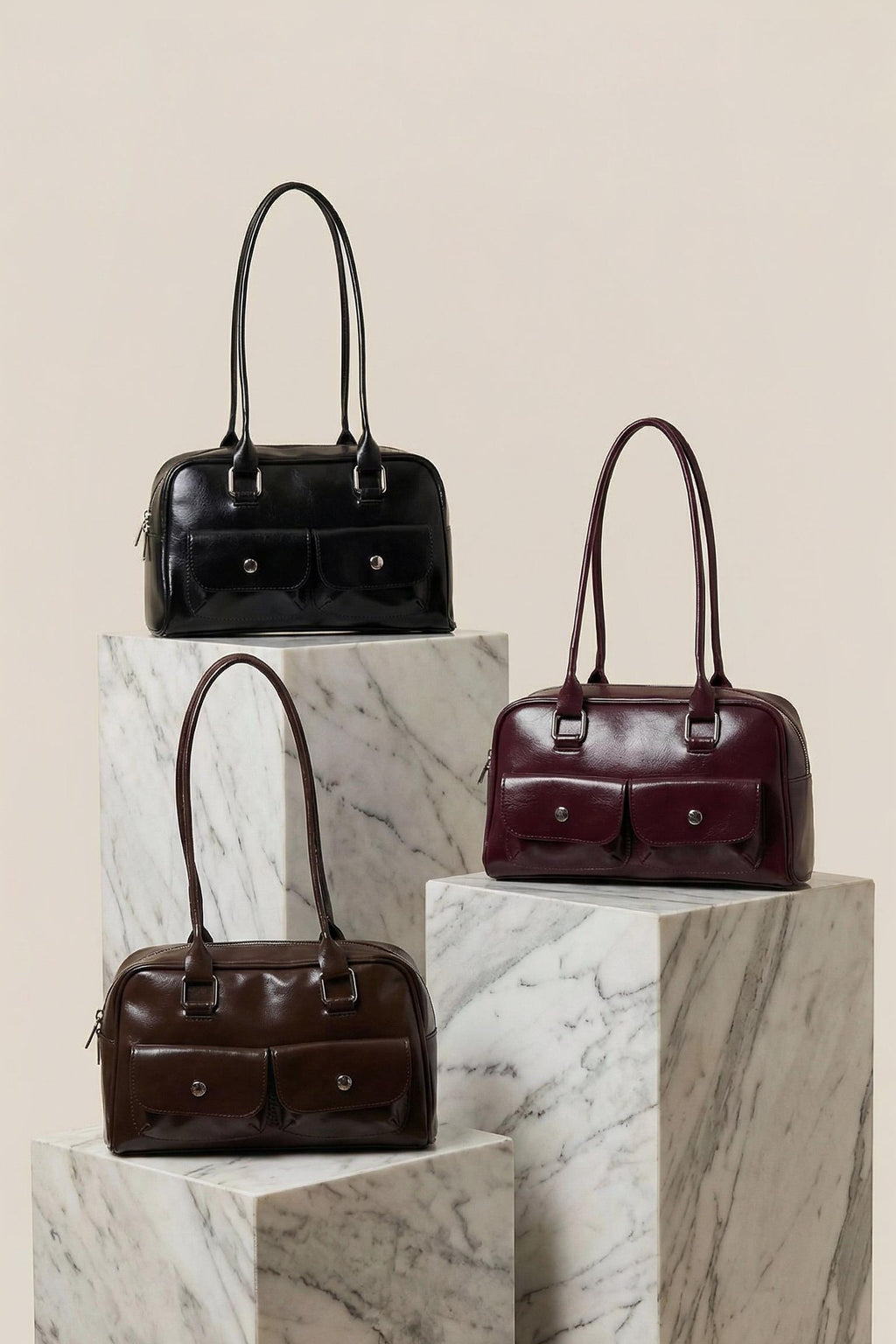 Çift Cepli Baget Çanta