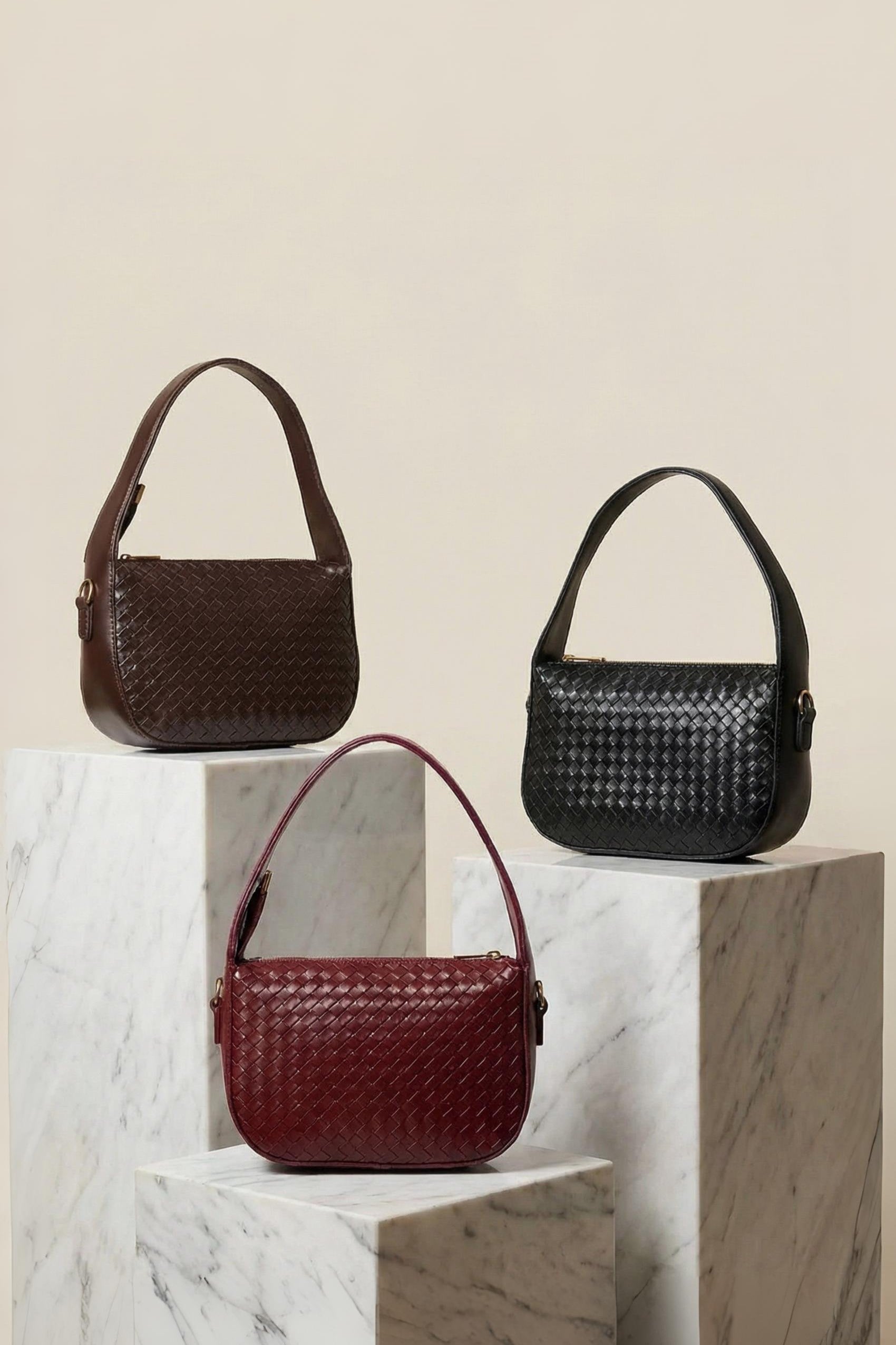 Örgü Desenli Omuz Çantası