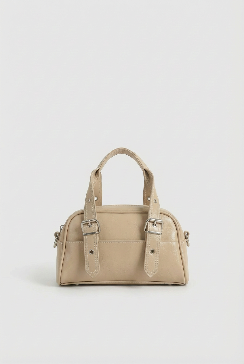 Parlak Dokulu Çift Kulplu El ve Çapraz Çanta