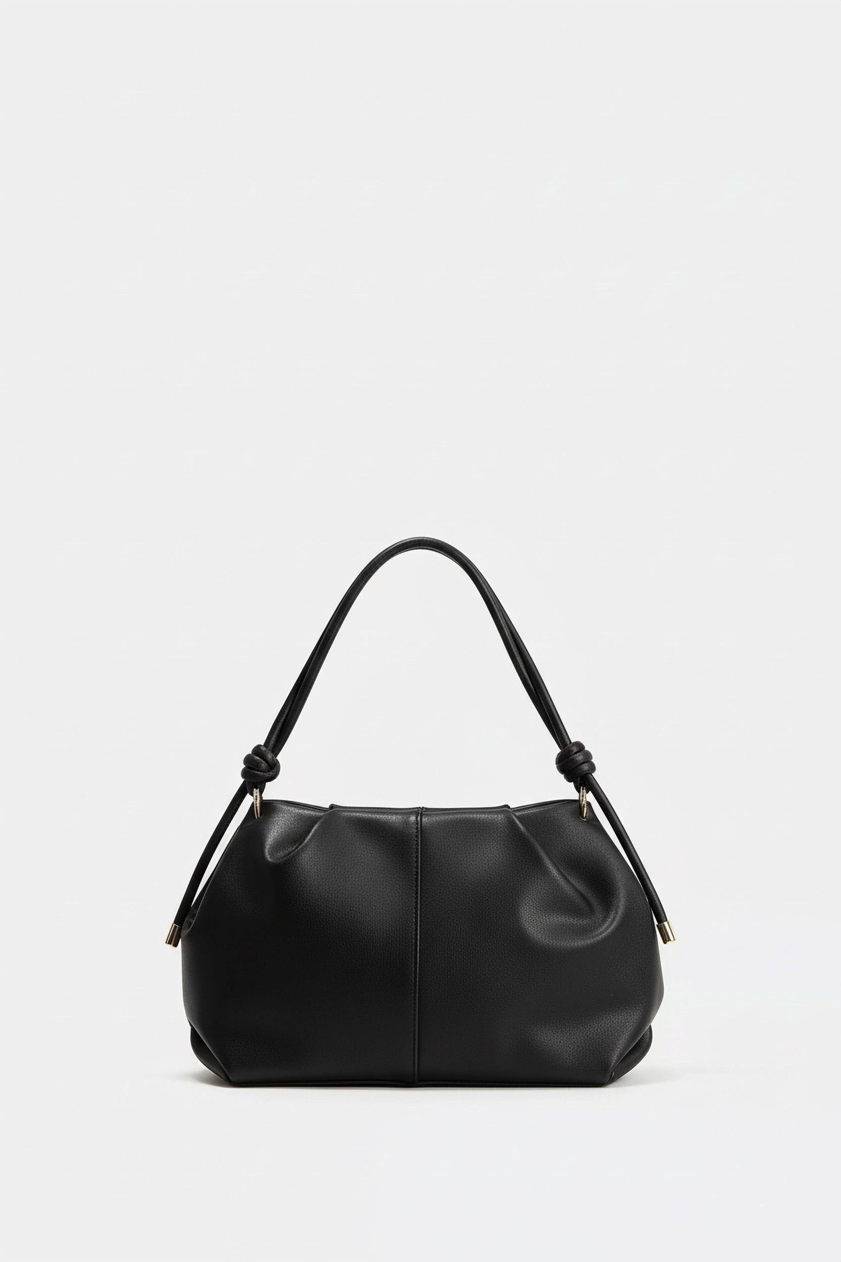 Büzgü Detaylı Suni Deri Omuz Çantası