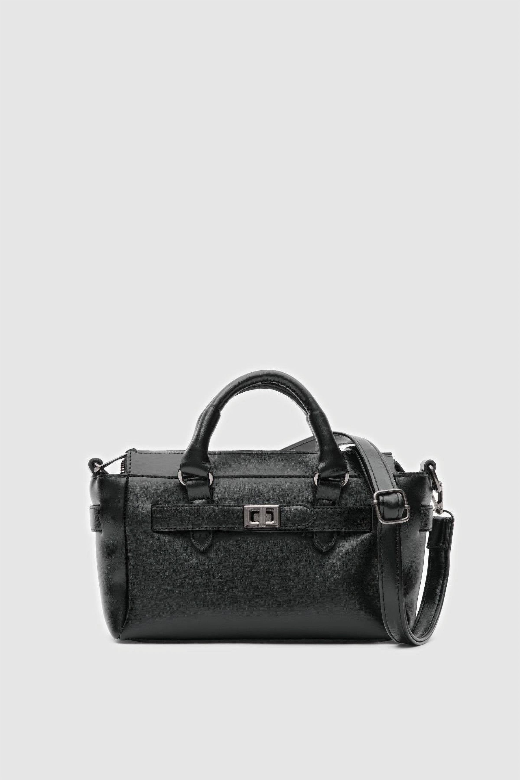 Kilit Detaylı Fermuarlı El ve Çapraz Çanta