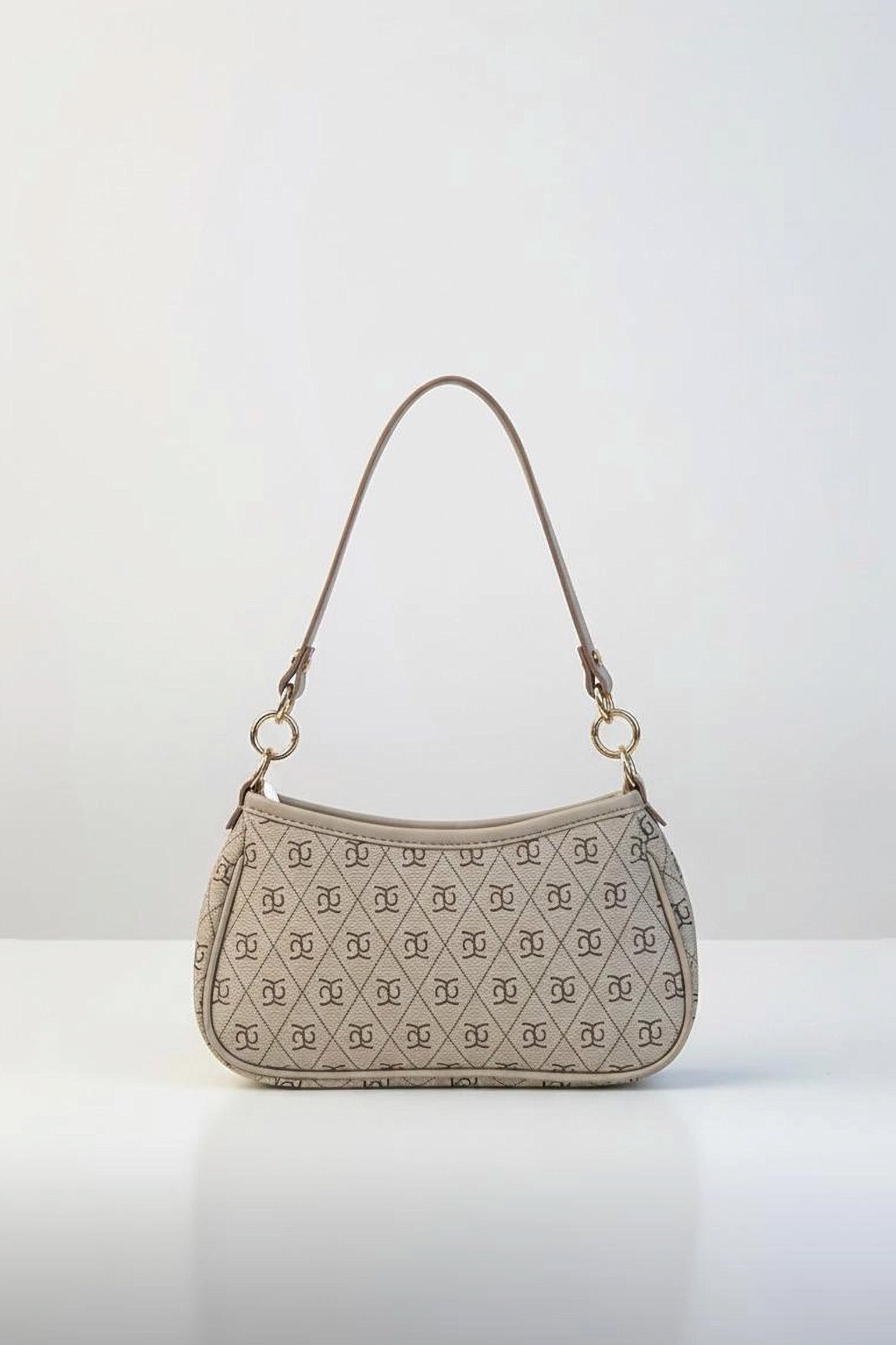 Fermuarlı Desenli Kadın El ve Omuz Çantası