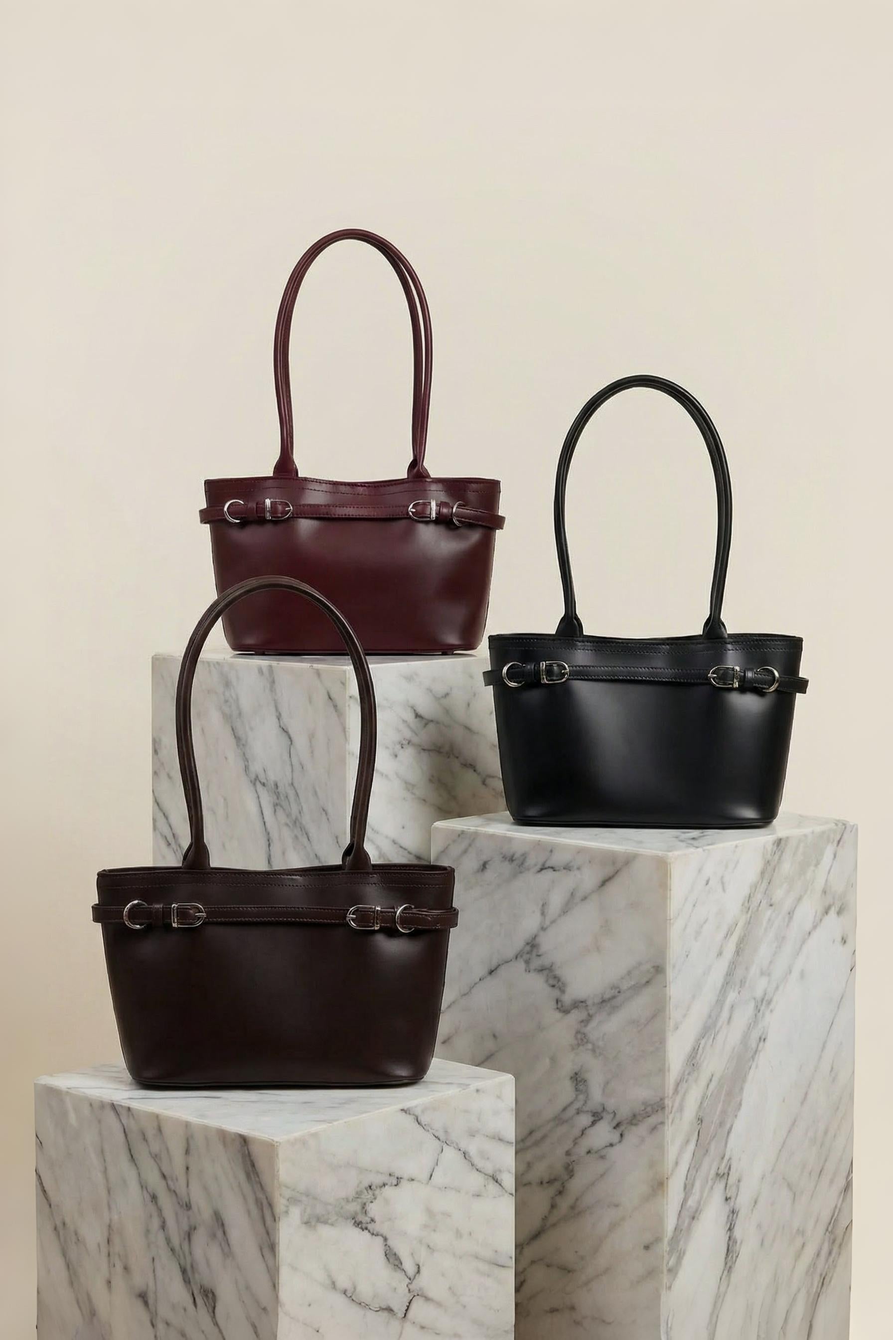 Kemer Detaylı Tote Çanta