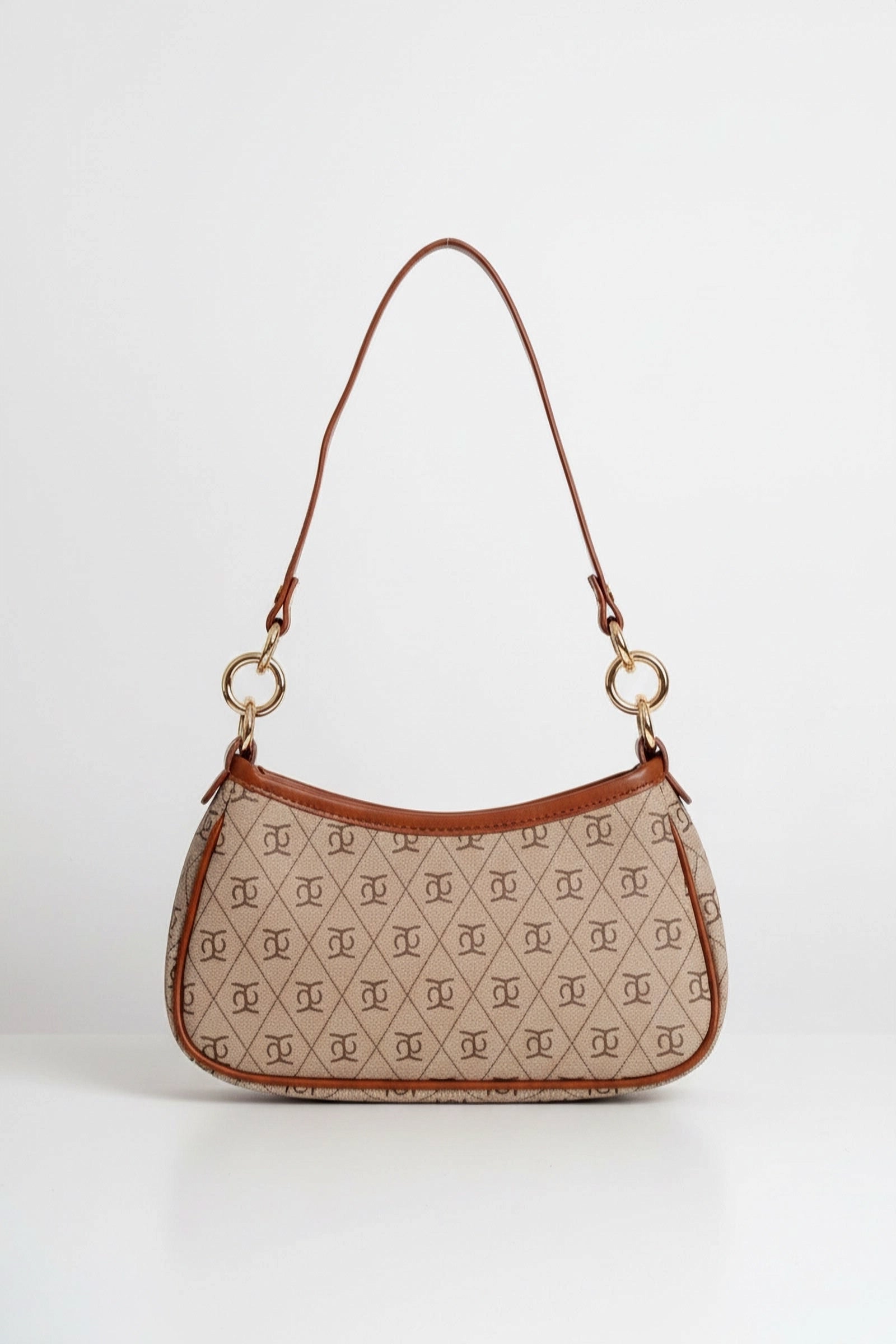 Fermuarlı Desenli Kadın El ve Omuz Çantası