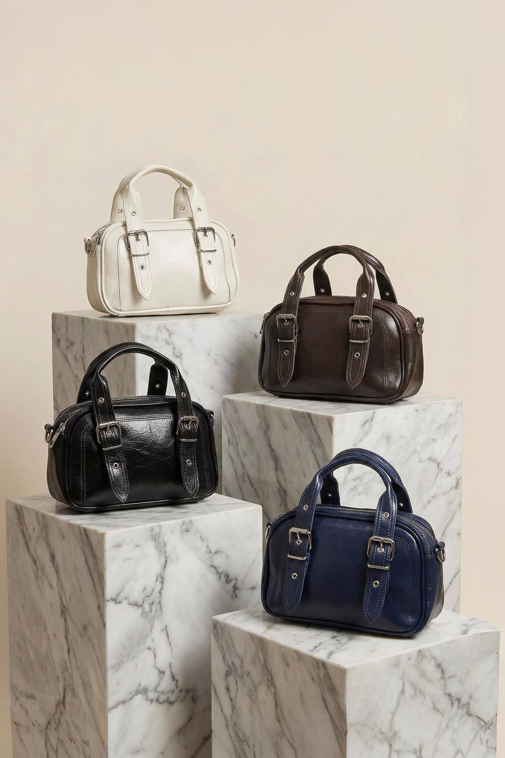 Üç Bölmeli El ve Çapraz Çanta