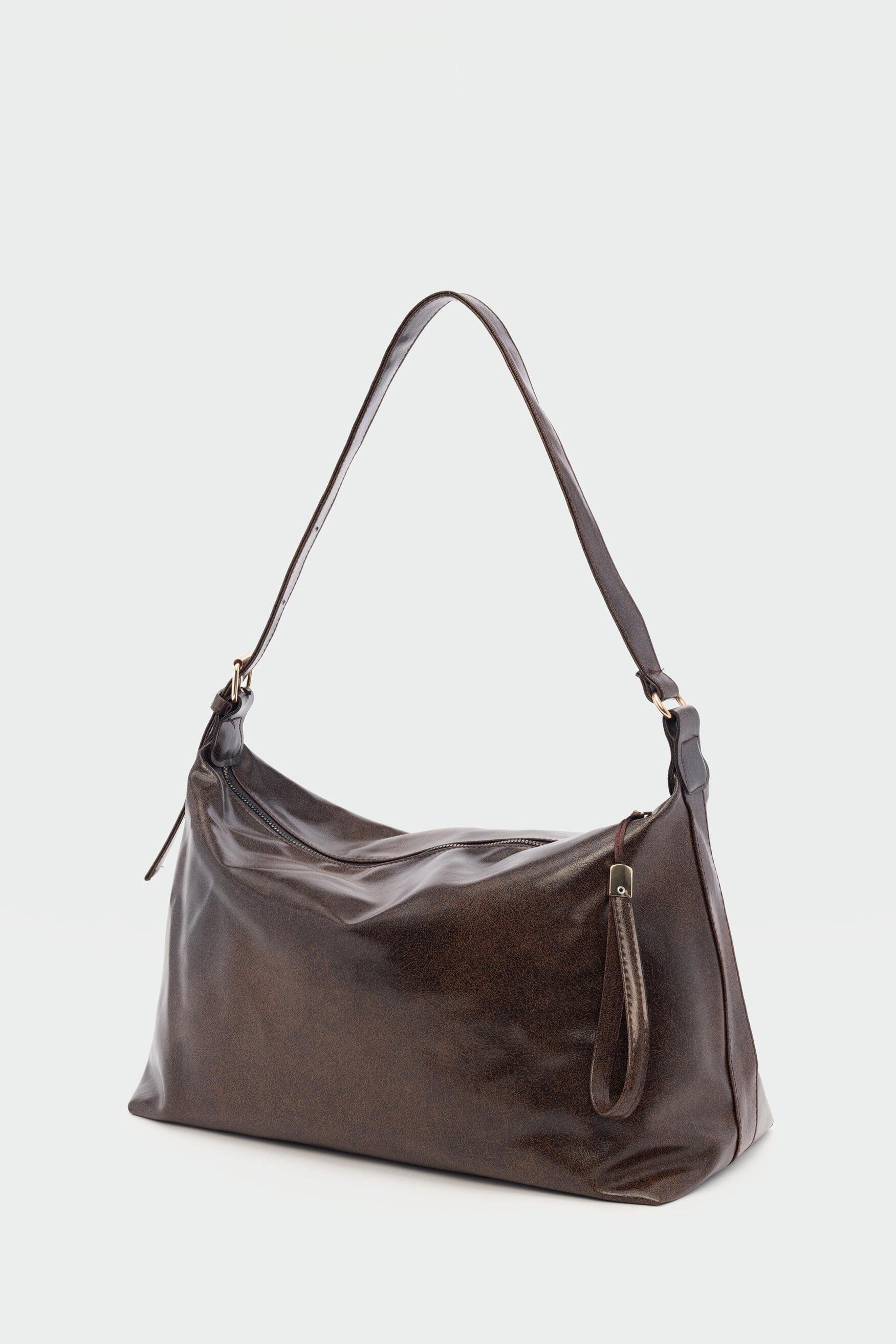 Fermuarlı Salaş Omuz Çantası