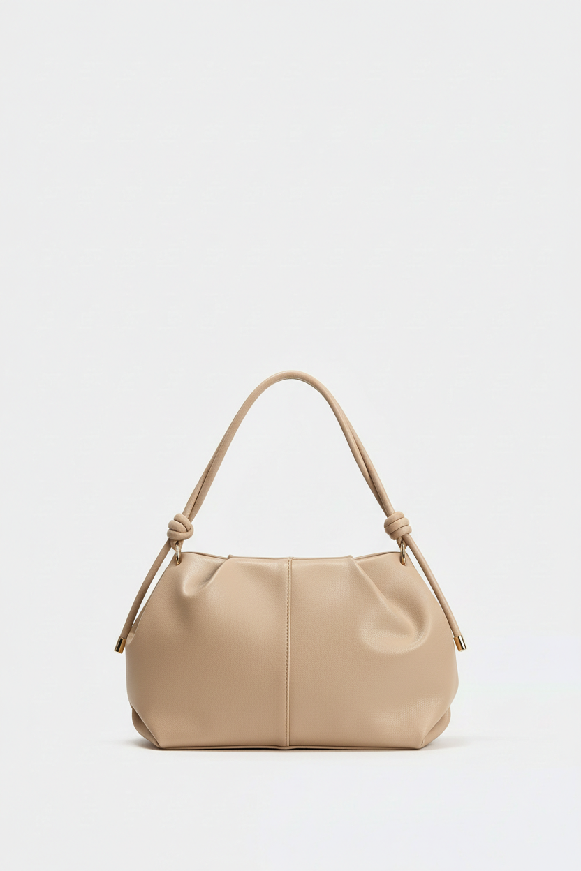 Büzgü Detaylı Suni Deri Omuz Çantası