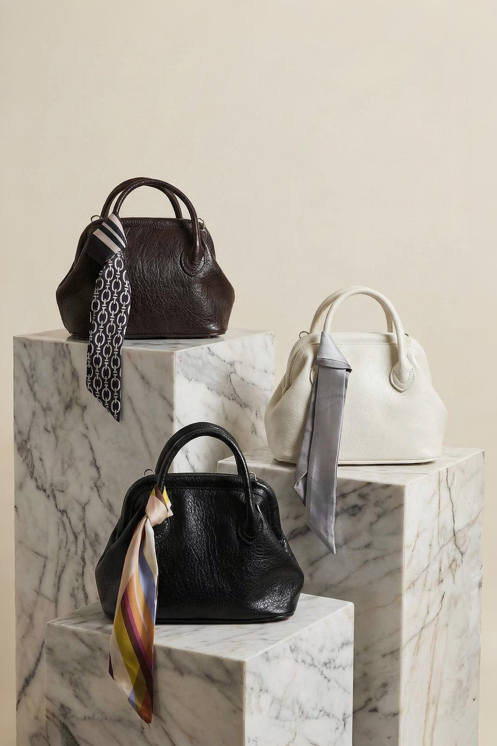 Fularlı Burslu El ve Çapraz Çanta