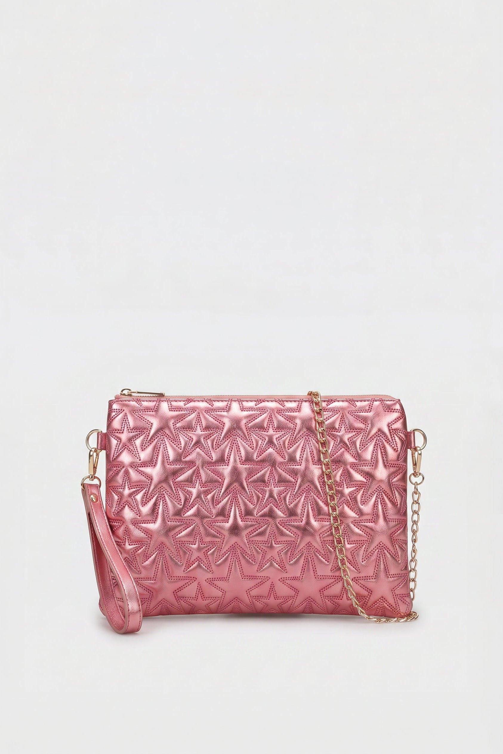 Yıldız Nakışlı Çapraz ve Clutch Çanta