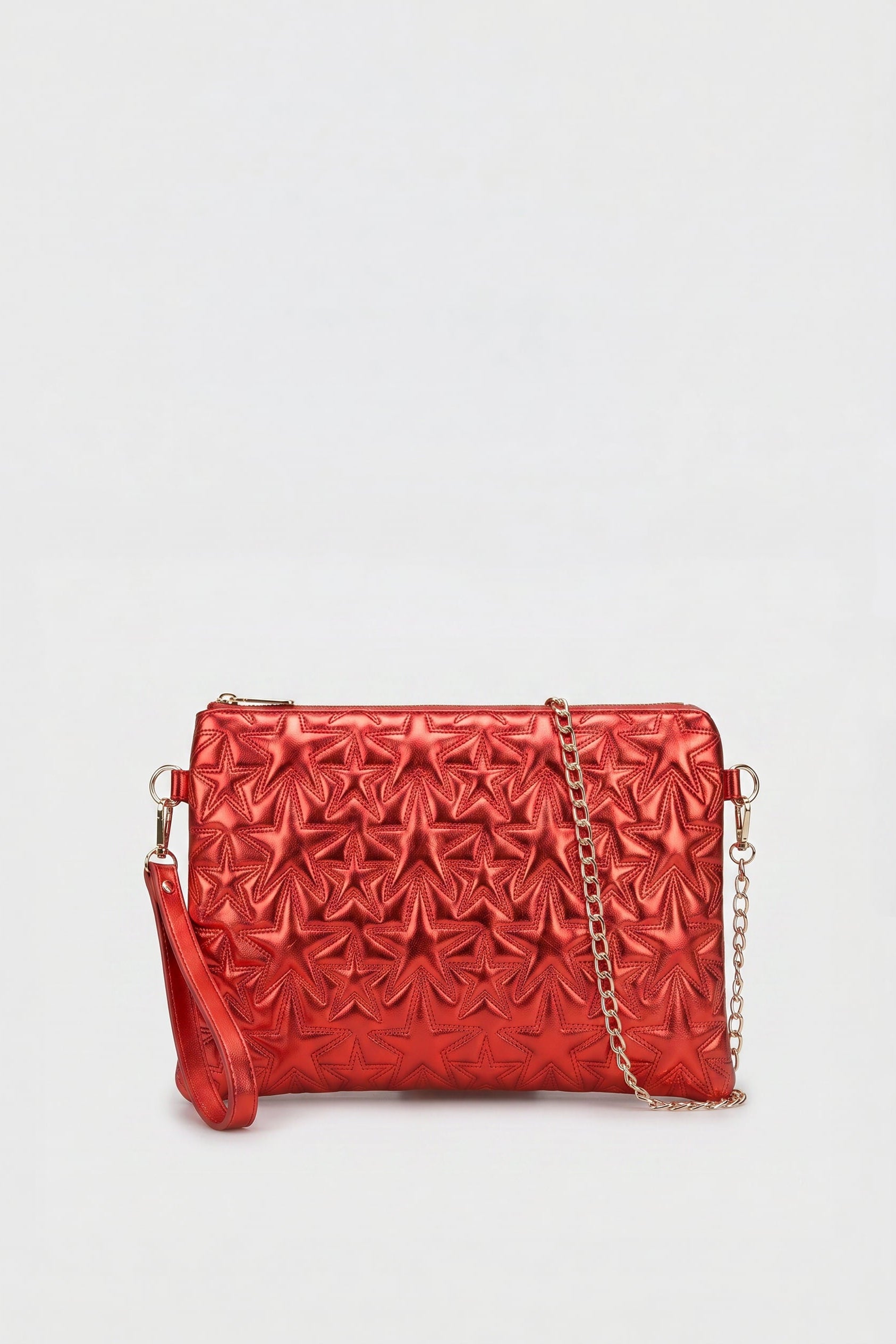 Yıldız Nakışlı Çapraz ve Clutch Çanta