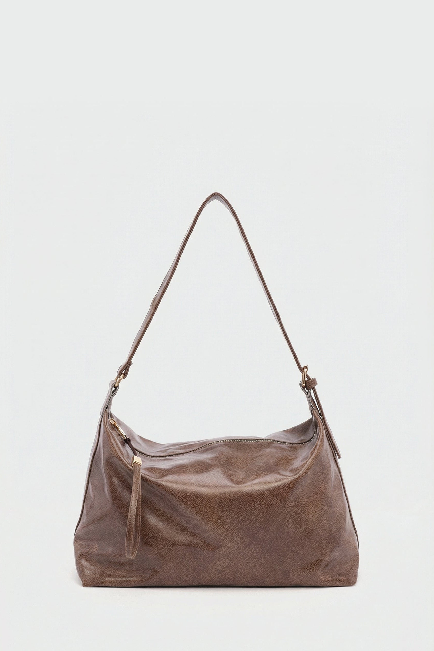 Fermuarlı Salaş Omuz Çantası