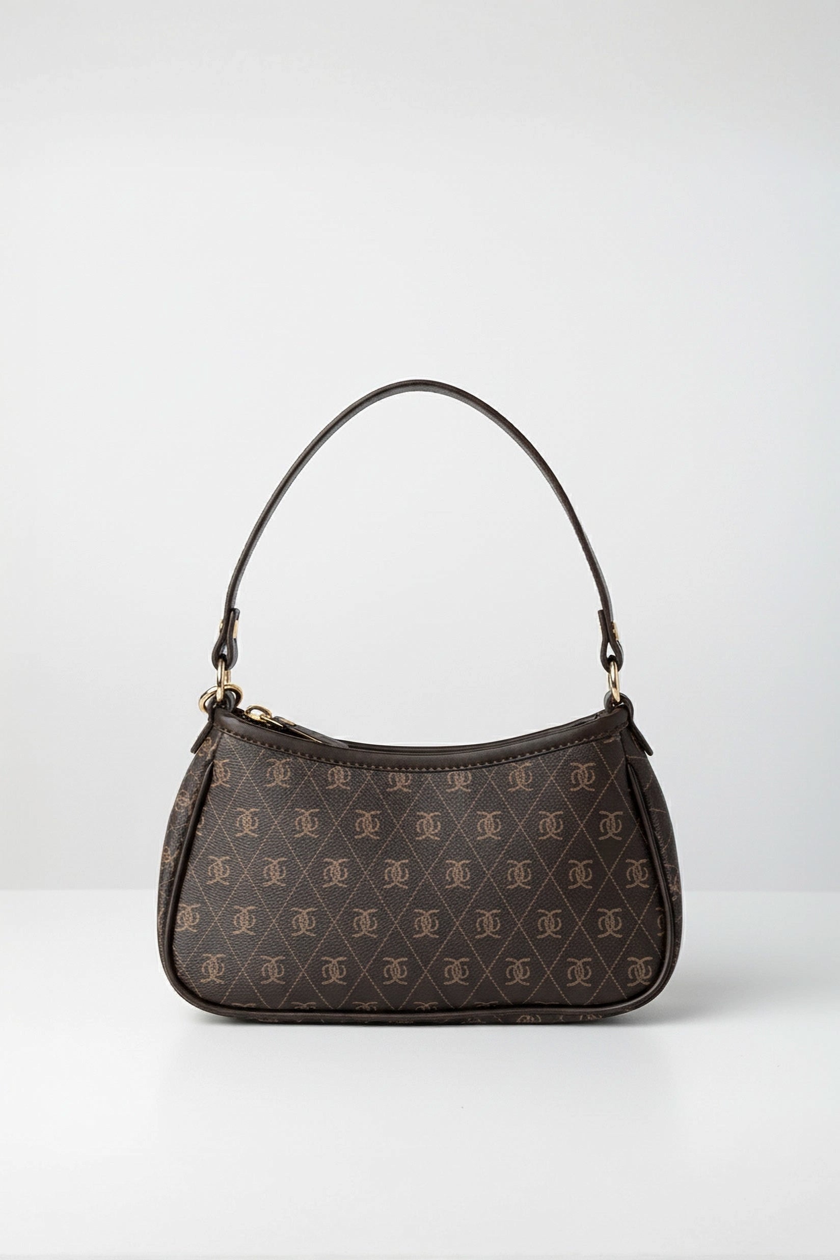 Fermuarlı Desenli Kadın El ve Omuz Çantası