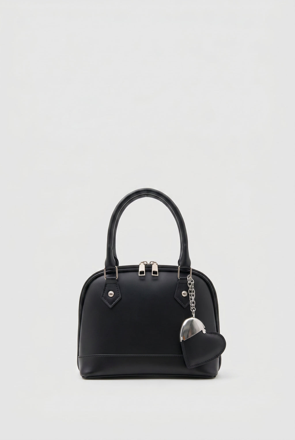 Kalp Charm'lı Mini Baget Çanta