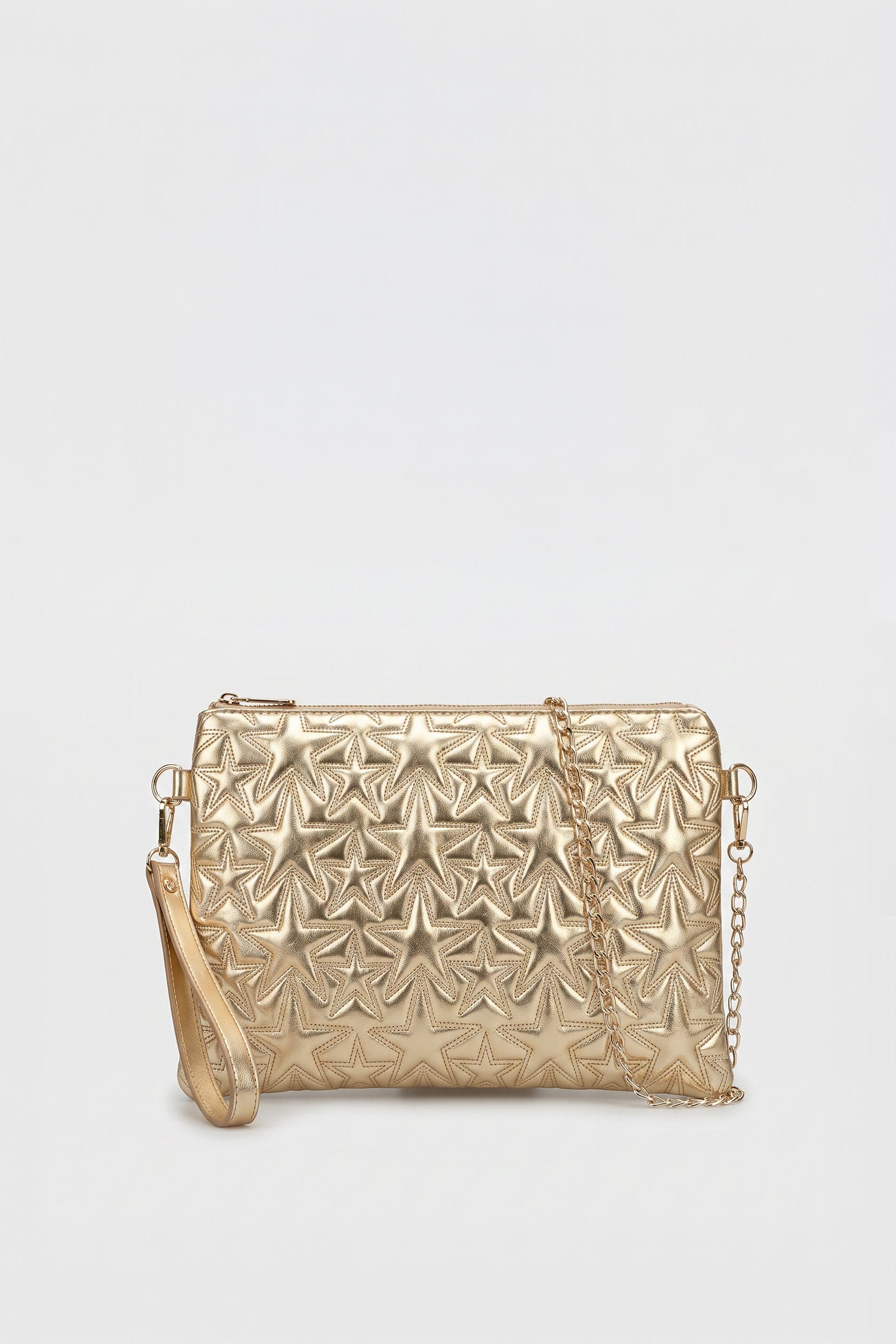 Yıldız Nakışlı Çapraz ve Clutch Çanta