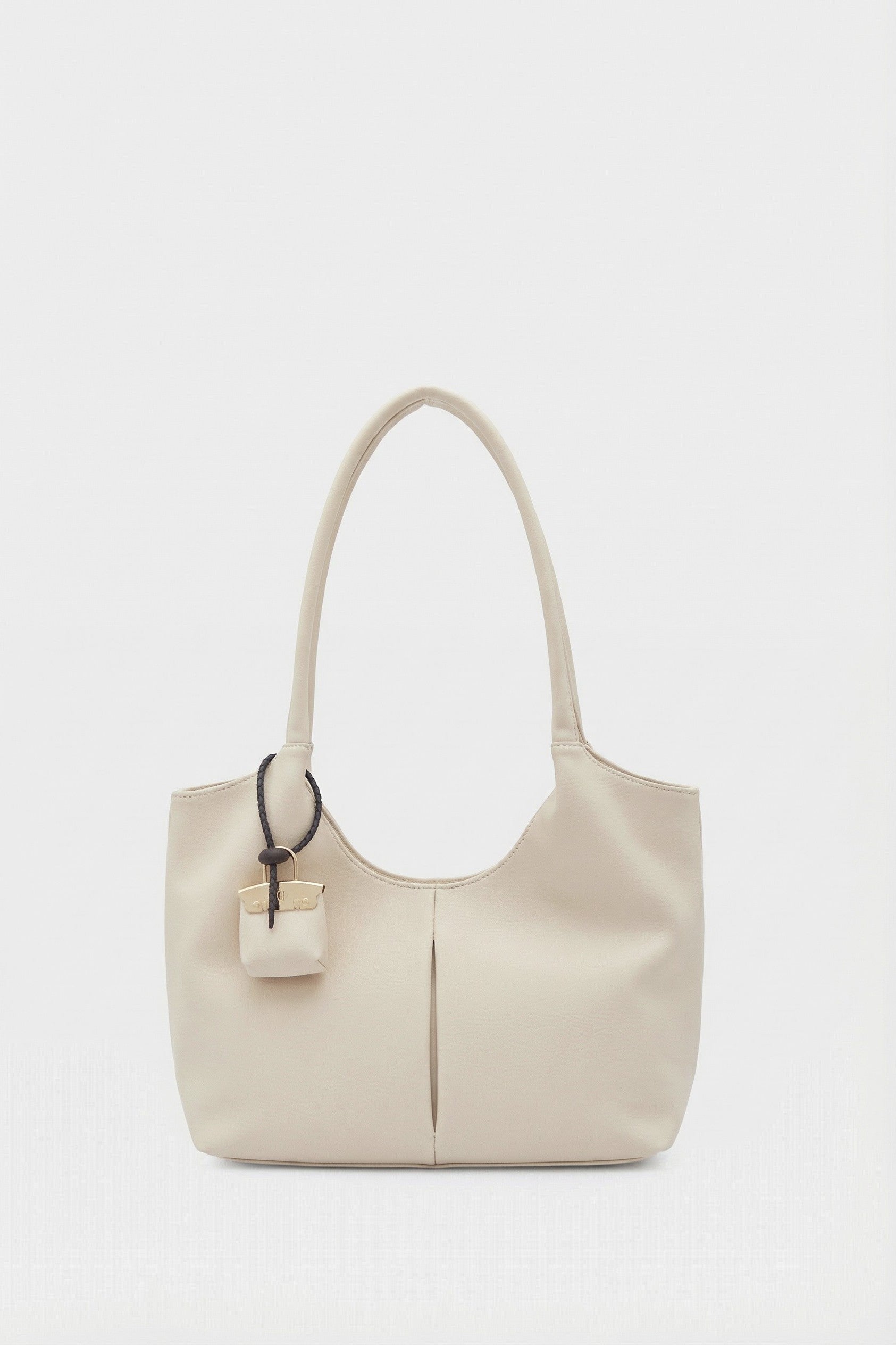 Kilit Detaylı Yarım Ay Tote Çanta
