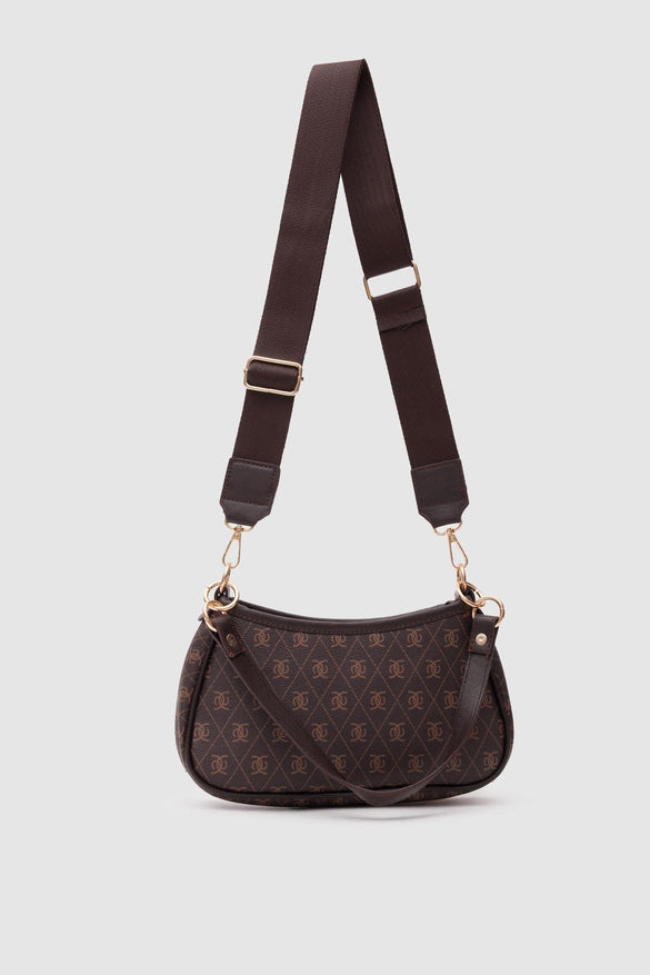 Fermuarlı Desenli Kadın El ve Omuz Çantası