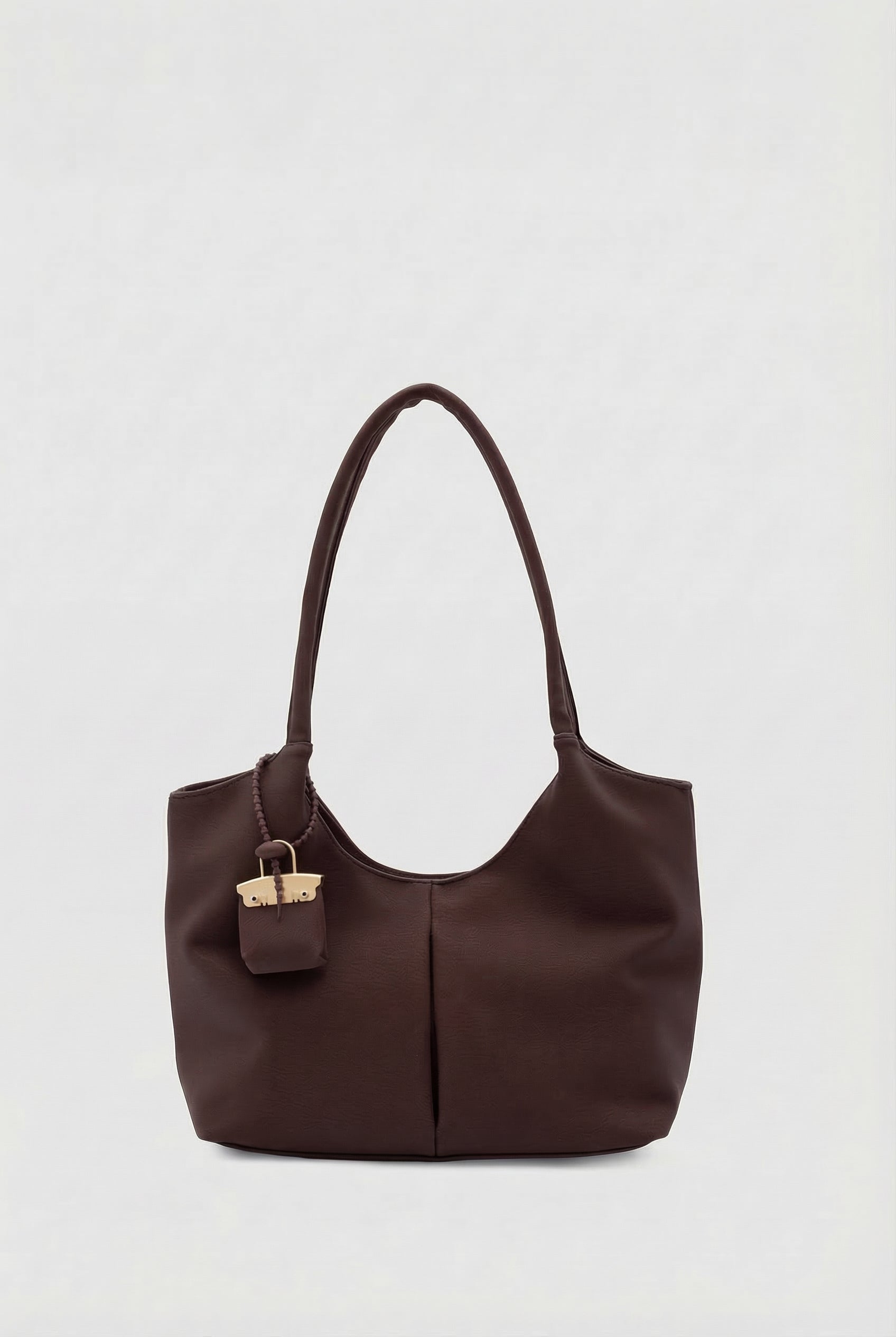 Kilit Detaylı Yarım Ay Tote Çanta