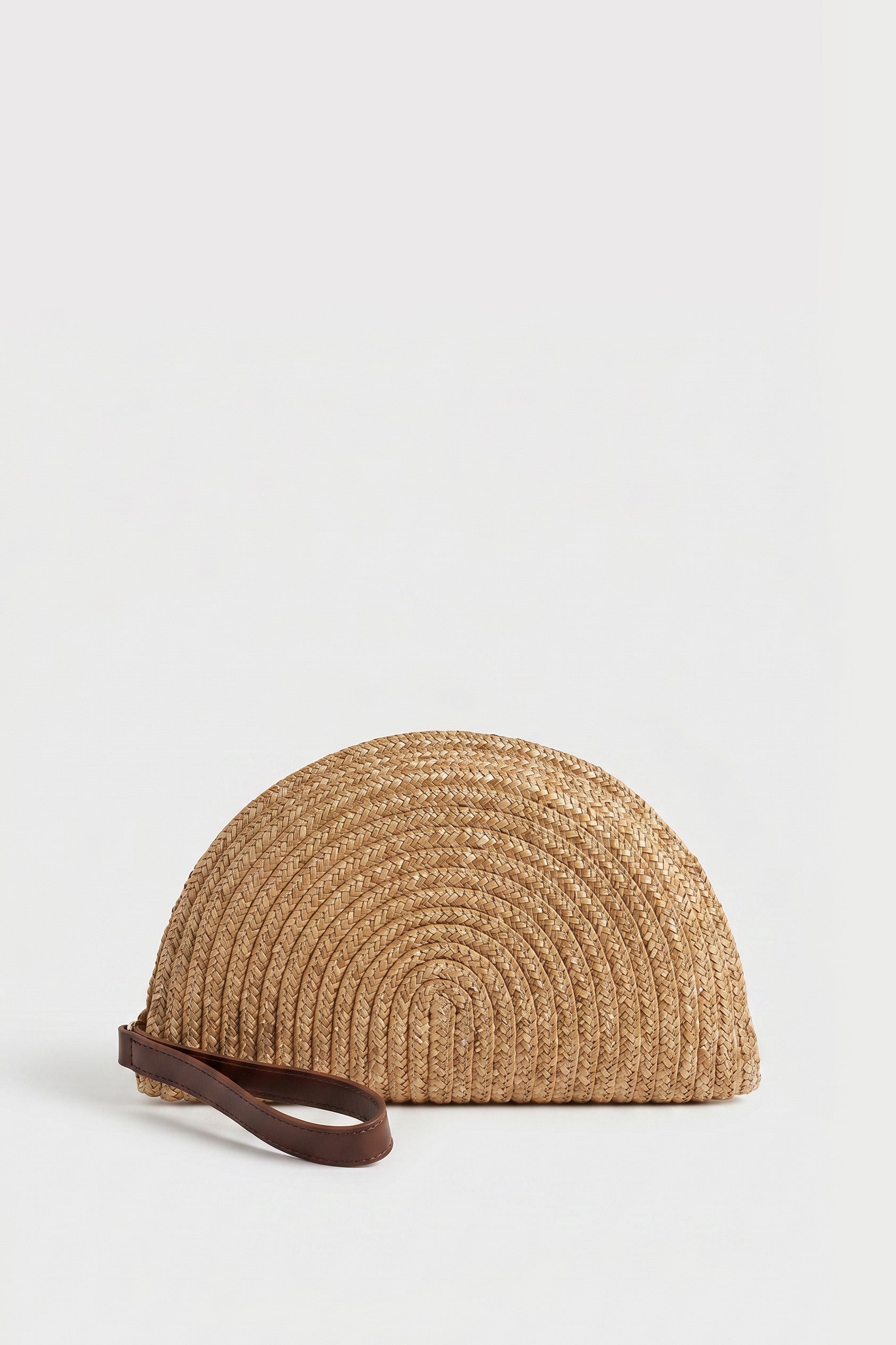 Hasır Yarım Daire Clutch Çanta